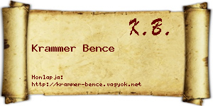 Krammer Bence névjegykártya